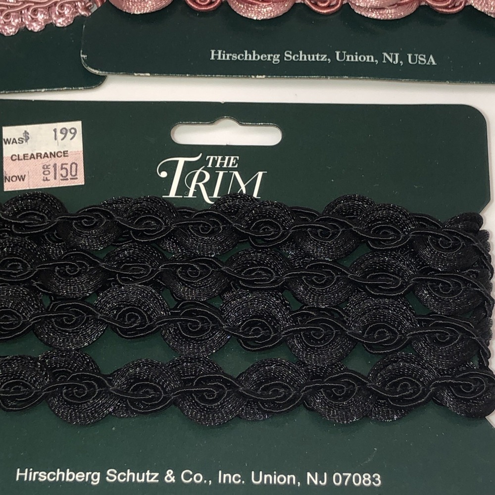 Lot 5 New Decorative Trim Hirschberg Schutz 6 Ft Ea Mauve Gold Black Swirl Braid - Picture 6 of 9